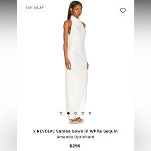 Amanda Uprichard Samba Gown white Sequin